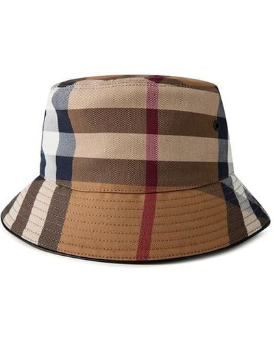 Burberry Burb Chk Bckt Hat Sn99 - Brown