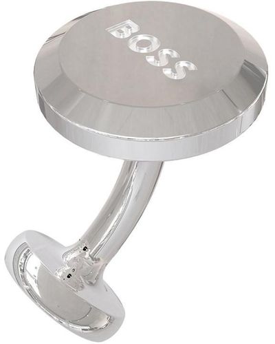 BOSS B Logo Cufflinks - Grey