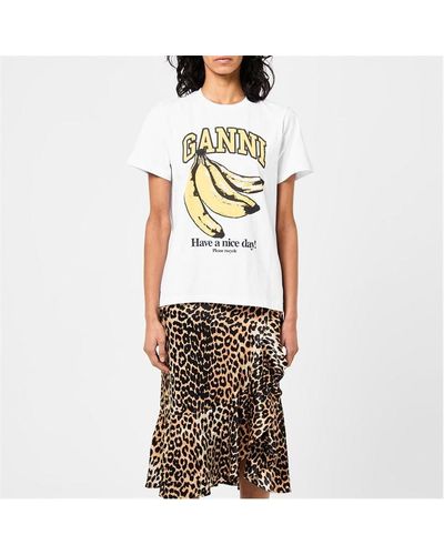 Ganni Relaxed Banana T-shirt - White