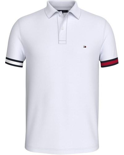 Tommy Hilfiger Tommy Flag Cuff Polo Sn43 - White