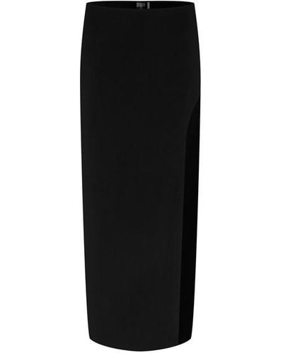 Norma Kamali Marissa Wide Slit Skirt - Black