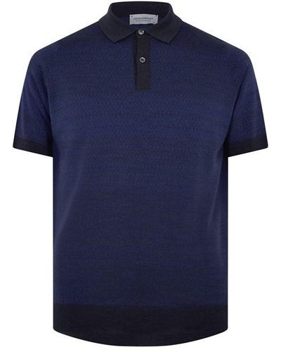 John Smedley Lanton Polo Shirt - Blue