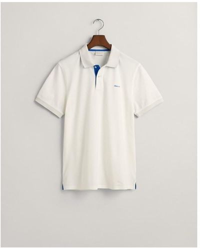 GANT Contrast Piqué Polo Shirt - White