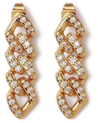 Crystal Haze Jewelry Mexican Chain Drop Earrings - Metallic