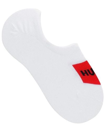HUGO 2 Pack Invisible Logo Detail Socks - White