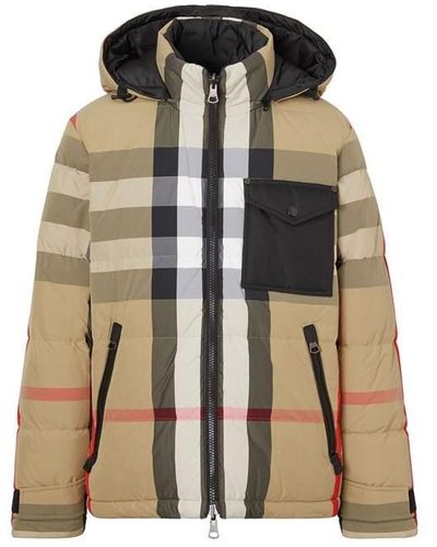Burberry Reversible Check Puffer Jacket - Natural