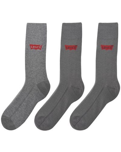 Levi's 3 Pack Crew Socks - Grey