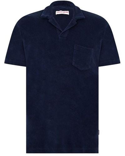 Orlebar Brown French Terry Tailored Polo Shirt - Blue