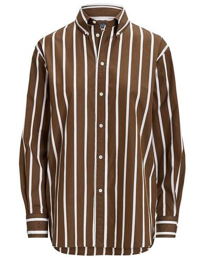 Polo Ralph Lauren Stripe Poplin Shirt - Brown