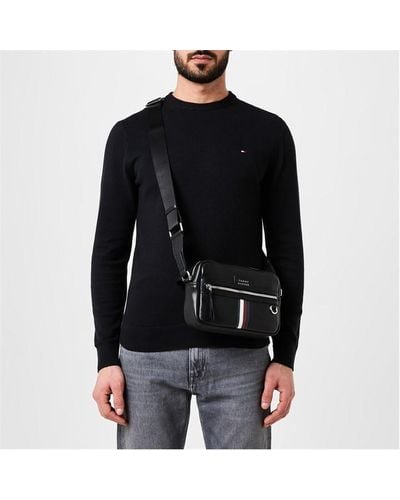 Tommy Hilfiger Premium Leather Camera Bag - Black