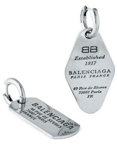 Balenciaga Bal Tags Earngs Ld42 - Metallic