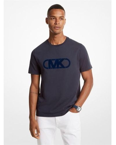 Michael Kors Flocked Empire Logo T-shirt - Blue
