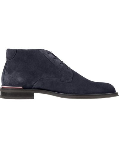 Tommy Hilfiger Suede Lace Up Boots - Blue