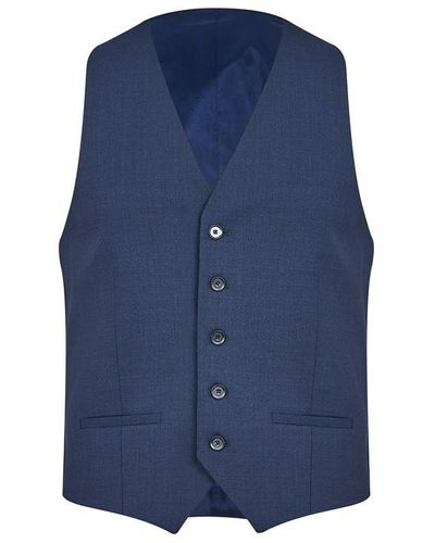 Richard James Wilder Navy Tailored Fit Waistcoat - Blue