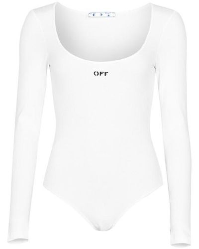 Off-White c/o Virgil Abloh Rib Logo Bodysuit - White