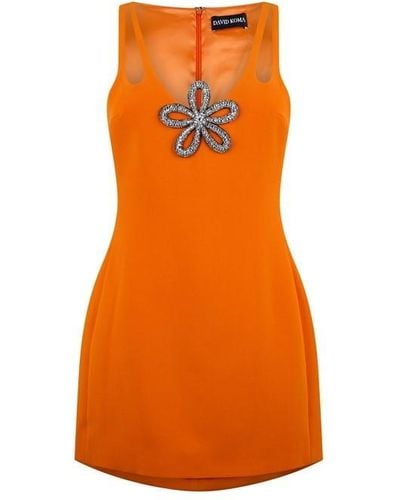 David Koma Daisy Mini Dress - Orange