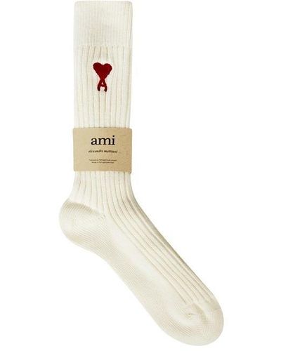 Ami Paris Logo Embroidered Socks Set - Multicolour