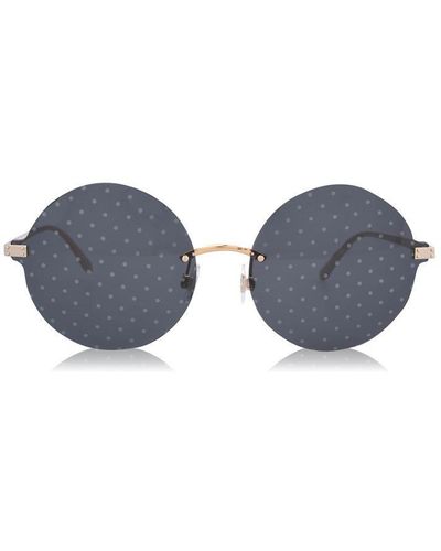 Dolce & Gabbana Gold 0dg2228 Round Sunglasses - Blue