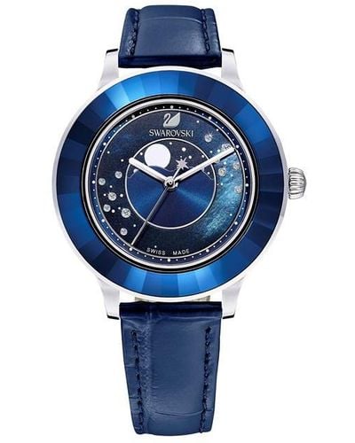 Swarovski Octea Lux Moon Stainless Steel Fashion Analogue Watch - Blue