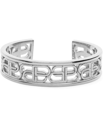 Balenciaga Bb Cuff Bracelet - Metallic