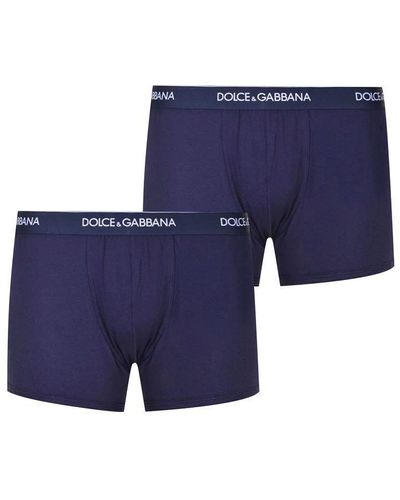 Dolce & Gabbana Two Pack Stretch Cotton Boxers - Blue