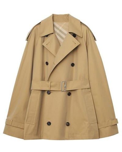 Burberry Burb Short Trench Ld51 - Natural