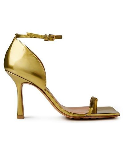 Bottega Veneta Stretch Square Toe Sandals - Metallic