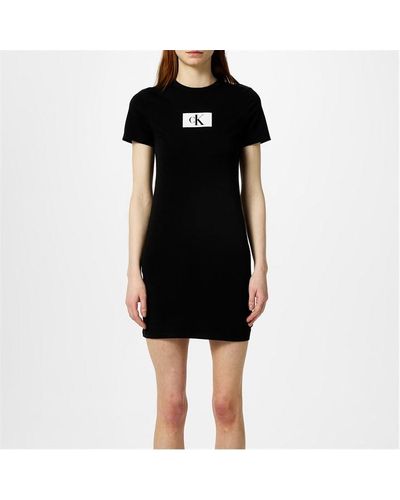 Calvin Klein Short Sleeve Night Dress - Black