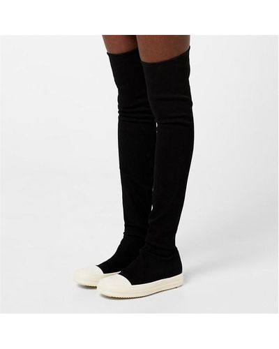 Rick Owens Knee High Sock Boots - Black