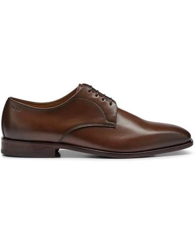 BOSS Leather Derby Shoes - Brown