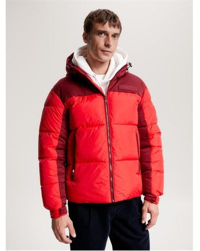 Tommy Hilfiger Th Warm Hooded New York Puffer Jacket - Red