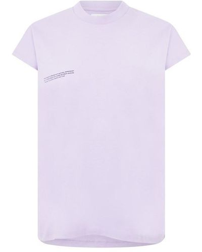 PANGAIA Organic Cotton Cropped Shoulder T-shirt With Pprmint Tm - Purple