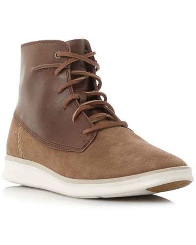 UGG Lamont Lace Up White Sole Boots - Brown