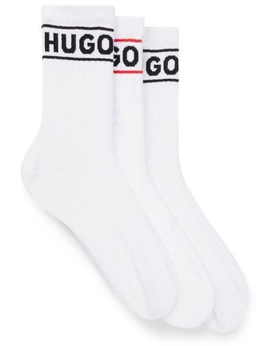 HUGO Pack Ribbed Sporty Socks - White