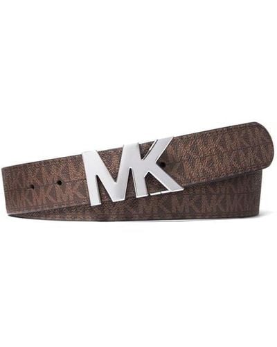Michael Kors Mk Signature Reversible Belt - Brown