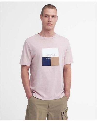 Barbour Triptych Graphic T-shirt - Pink