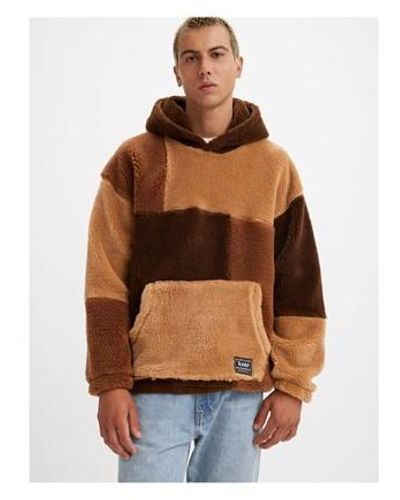 Levi's S Pieced Hoodie Shaved Oth Hoodies Chocolate S - Brown