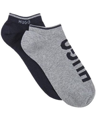 HUGO 2 Pack Logo Ankle Socks - Grey