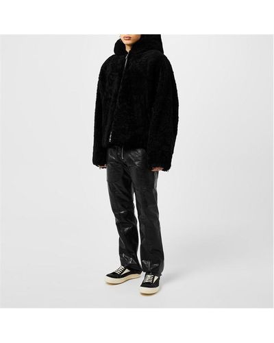 Cole Buxton Cb Hooded Shearling Jacket - Black