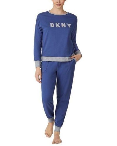 DKNY Logo Sweat And jogger Set - Blue
