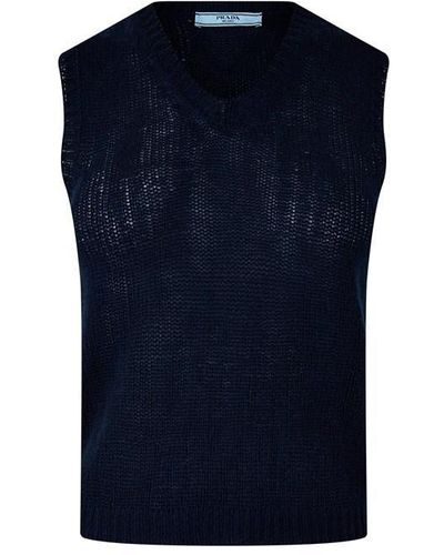 Prada Knit Vst Cash Ld41 - Blue