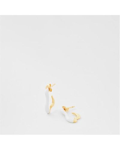 Missoma squiggle Curve Enamel Small Hoop Earrings - Metallic