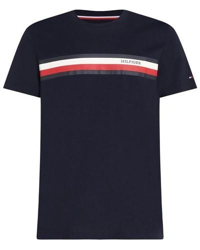 Tommy Hilfiger Monotype Small Chest Placement T-shirt in Blue for