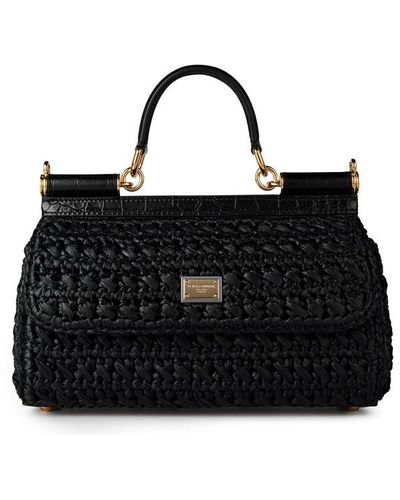 Dolce & Gabbana Dg Rafia Sicily Bag Ld44 - Black