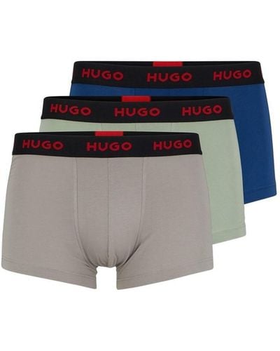 HUGO 3 Pack Boxer Shorts - Grey
