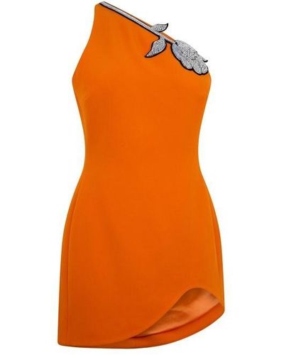 David Koma Rose One-shoulder Mini Dress - Orange