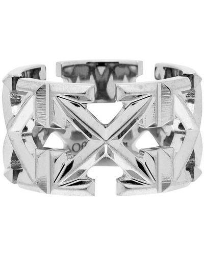 Off-White c/o Virgil Abloh Logo Ring - Metallic