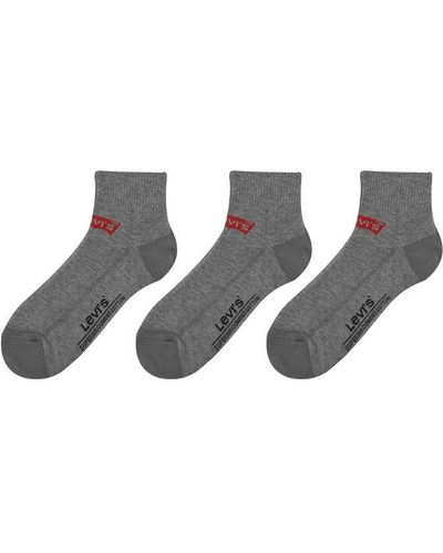 Levi's 3 Pack Quarter Crew Socks - Grey