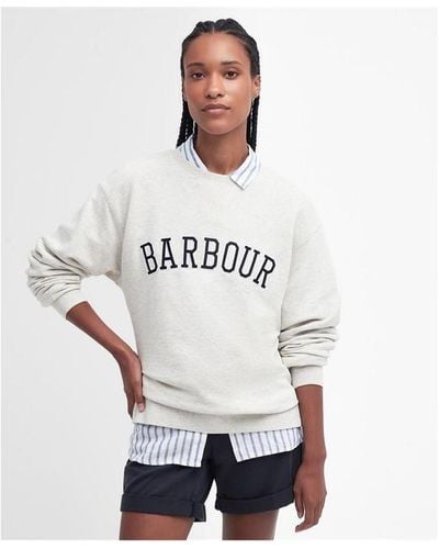 Barbour Northumberland Drop Shoulder Sweatshirt - White