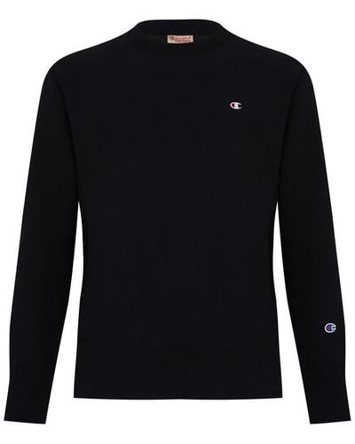 Champion Reverse Weave Logo Sweatshirt - Black